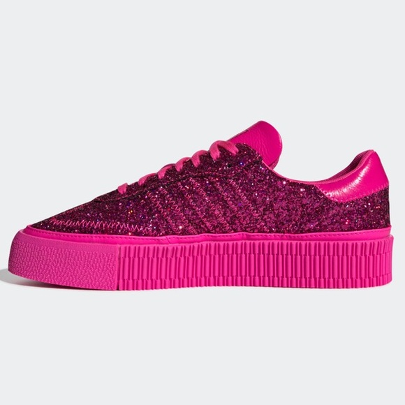 pink glitter adidas samba